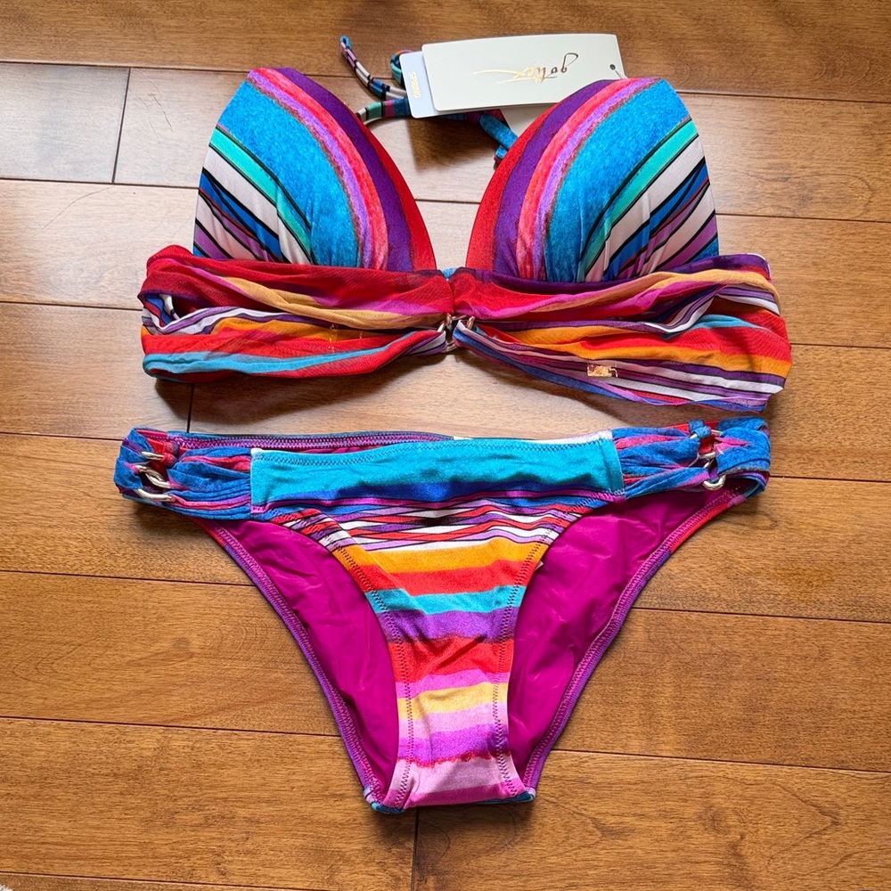 Gottex Vibrant Multicolor Striped Bikini